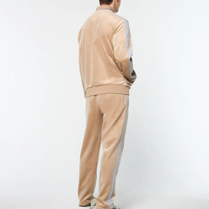 Fall Winter Men Thermal Embroidered Velvet Sweatshirt <b>Jogger</b> Two-Piece Outfit Set Velvet Tracksuit - Product Image 3