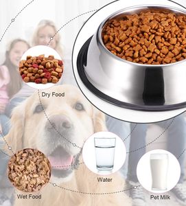 Logo personnalisé bol en acier inoxydable écologique pour animaux de compagnie arrondi antidérapant mangeoire pour chiens et eau vaisselle accessoires pour animaux de compagnie - Product Image 5