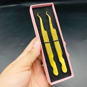 แหนบต่อขนตาปลายแหลมสแตนเลสเกรดมืออาชีพเคลือบเพชร พลาสมาโกลด์ ซี คุณภาพสูง ทนทาน - Product Image 4