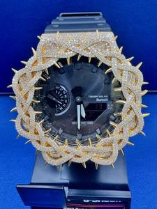 Boîtier de montre de luxe numérique en acier inoxydable avec diamants Moissanite VVS, lunette et boucle de bracelet OPIUI568, certificat GRA - Product Image 5