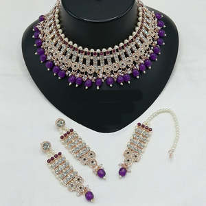 Juego de Collar de Diseño Jewelemarket con Piedras Austriacas Brillantes y Perlas, Joyería Fina-10575611DGR - Product Image 3
