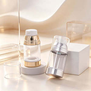 Silk Screen Printing sotions Serums Round Customizable <b>100ml</b>/120ml/150ml New Airless Dispenser <b>Bottles</b> In <b>Plastic</b> Packaging - Product Image 1