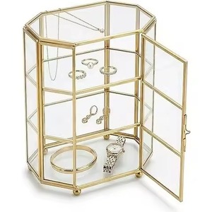 Premium Quality Metal & Glass Jewelry <b>Box</b> Elegant <b>Trinket</b> Storage Case for Jewelry Collection Rings Earrings Bracelet - Product Image 6