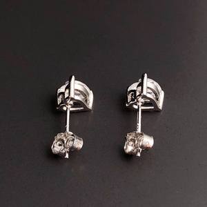 Pendientes de corazón de topacio blanco, plata de ley, piedra de nacimiento de abril, regalo de amor para mujeres, boda, San Valentín, Navidad - Product Image 3