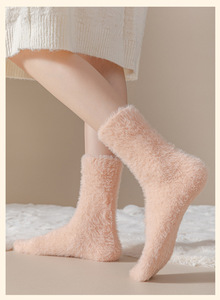 Vớ mùa đông ấm áp, dày dặn, mềm mại như nhung, màu trơn, dành cho nữ, dùng để ngủ - Product Image 5