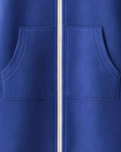 Sudadera con capucha larga personalizada con cremallera, color azul real, abrigo de invierno de forro polar para mujer, ropa exterior informal de gran tamaño con bolsillos, OEM personalizado - Product Image 6