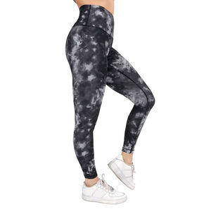 Leggings de yoga taille haute longueur cheville, extensibles dans les quatre sens, en Spandex/Nylon, taille élastique, résistants aux déchirures, motif uni décontracté, 240g - Product Image 3