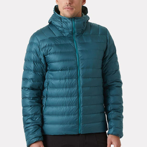 Veste d'hiver rembourrée en duvet de canard bleu pour homme, légère, chaude, en nylon, à capuche, avec logo personnalisé, veste d'extérieur - Product Image 3