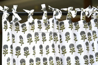Juego de 2 Cortinas Modernas de Algodón con Estampado Floral Tradicional Indio, Ecológicas, con Bolsillo para Barra, Translúcidas, para Sala de Estar