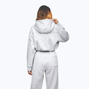 Conjunto Deportivo de 2 Piezas para Mujer, con Cierre, Estilo Urbano, con Logotipo Personalizado, Corte Regular, Top Corto, 100% Algodón - Product Image 3