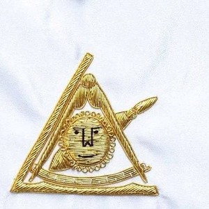 Tablier de Cérémonie pour Anciens Maîtres du Conseil, en Gros-grain Violet avec Pompons à Franges Dorées, Liens de Taille Réglables, Poche Avant - Product Image 5