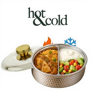 Cazuela para platos indios, ideal para invitados, diseñada para mesas festivas, que ayuda a los anfitriones a mantener los platos calientes y servirlos sin problemas. - Product Image 1