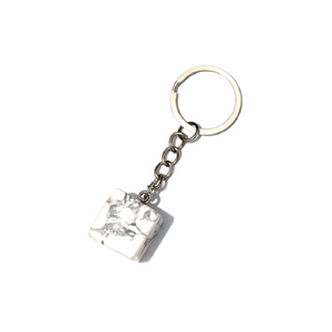 Porte-clés en cristal de haute qualité, cube d'howlite, porte-clés en pierre naturelle, cadeaux pour femmes, grossiste en porte-clés - Product Image 1