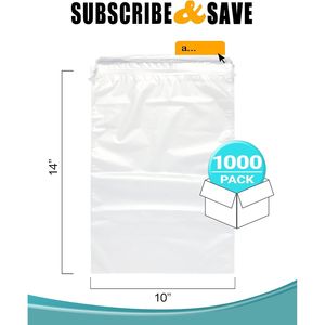 1000-pack sacs à chaussures de voyage 10x14 clair cordon sac à dos 2 mil épaisseur plastique stockage sacs à poussière Double coton tirer cordes - Product Image 2