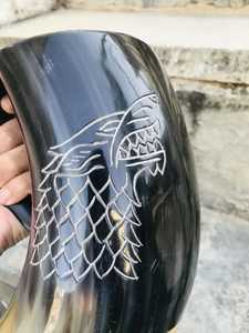 Taza de Cuerno de Búfalo Hecha a Mano, Forma Natural, Pulida, Duradera, Moderna, Apta para Alimentos, Decoración para el Hogar - Product Image 5