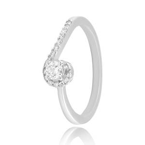 Anillo Unisex de Plata 925 con Diamante, Corte Brillante Redondo Minimalista, Color D, Regalo de Compromiso, Joyería - Product Image 1
