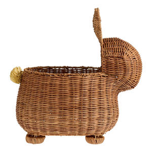 Cesta de Mimbre Tejida a Mano Portátil para Casa de Muñecas, Almacenamiento con Asa para Juego Imaginativo Infantil - Product Image 3