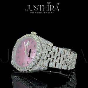 Montre de marque entièrement sertie de diamants Moissanite, bijoux hip-hop en argent, pour fiançailles, fête, mariage, anniversaire, cadeau pour elle - Product Image 4