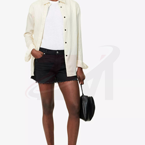 Pantalones Cortos de Mezclilla de Cintura Alta para Mujer, Corte Holgado, Lavado Suave, Ropa Casual de Verano, Colección de Moda Urbana - Product Image 3