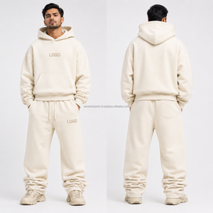 Conjunto de Chándal Oversize Liso Sin Logo con Hombros Caídos, Tejido de Felpa, Bolsillos Laterales y Cintura Acanalada, OEM, Moda - Product Image 6