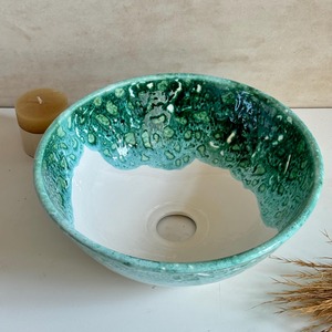 Vente en gros d'usine : Lavabo de comptoir de luxe en nacre écologique, design élégant et minimaliste pour intérieurs de salle de bain modernes - Product Image 1