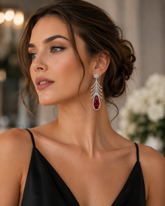 Exquisite Bridal Pearl Drop Earrings Embellished with Radiant <b>Crystal</b> Floral <b>Clusters</b> Timeless Glamorous Accessories for Wedding - Product Image 1