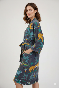 Robe en velours imprimé, kimono bohème, doublure en coton indien, classique, élégante, sexy, cadeau pour adultes, hiver - Product Image 3