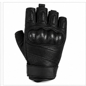 Summer Genuine Leather Motorcycle Gloves <b>Half</b> Finger Touch Screen Moto Racing Gloves Breathable Anti <b>Slip</b> Impact Protection - Product Image 4