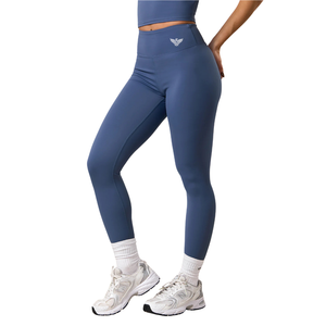 Leggings de fitness pour femmes, taille haute, longueur intégrale, sans couture, extensibles, bleus, confortables pour le yoga, la course à pied et l'entraînement - Product Image 2