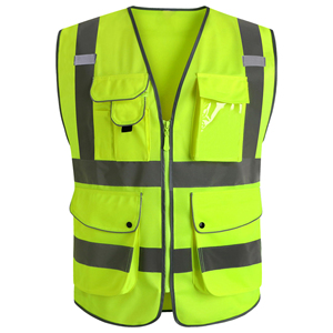 Premium Safety Vest With Clear ID Pocket Multiple Storage Compartments Reflective Stripes For Project Safety Use - Product Image 1