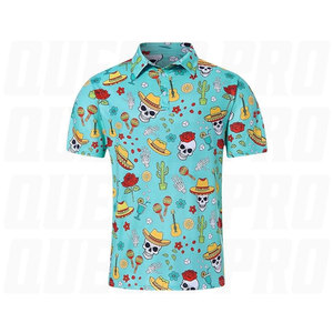 Chemises de golf amusantes pour hommes, polo Dry Fit à manches courtes, motifs Père Noël, Bonhomme de neige, Père Noël en lingerie, Flamant rose, Courses de chevaux, Halloween, Squelette effrayant - Product Image 6