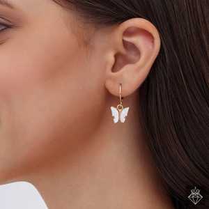 PRAO Mini <b>Butterfly</b> Fashion Earrings Elegant Huggies Style - Product Image 1