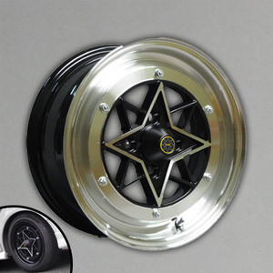 Roue de voiture en alliage d'aluminium monobloc, style voiture japonaise vintage, Star Shark, 14 pouces, roue de voiture classique - Product Image 1