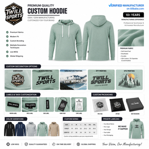 Sudadera con Capucha de Manga Larga para Hombre, Estilo Deportivo, Color Verde Menta Sólido, Corte Regular, Tejido de Algodón Transpirable, para Otoño - Product Image 3