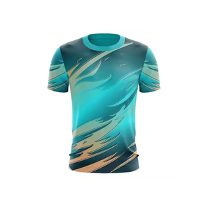 Camiseta Deportiva de Manga Corta con Cuello en V para Hombre, Diseño de Puntos en Degradado Negro y Amarillo, Tejido de Secado Rápido, Corte Regular - Product Image 5