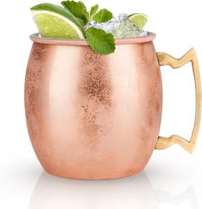 Ensemble de tasses à Moscow Mule martelées en cuivre, vente en gros, mugs à bière en acier inoxydable et cuivre, tasses à café en cuivre - Product Image 1