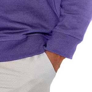 Suéter de Punto Informal de Color Sólido para Otoño, Cuello Redondo Morado para Hombre, Corte Regular, Sudadera de Felpa Francesa de Algodón para Adultos - Product Image 4