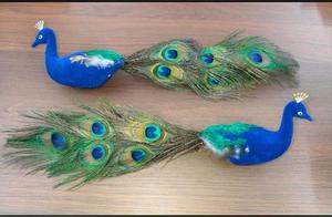 Adorno Decorativo con Forma de Pluma de Pavo Real Azul Verde, Decoración para el Hogar - Product Image 3
