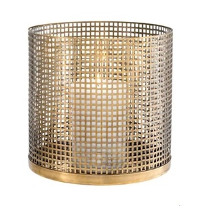 Glass T Light Candle Holder with Glass <b>Cover</b> Hurricane Metal Base Hotel And Restaurant <b>Table</b> Centerpiece Hurricane Candle Holder - Product Image 3