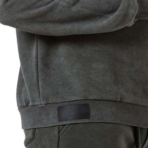 Survêtement gris uni pour homme, col rond, manches longues, coupe décontractée, avec poches latérales, vêtement d'automne, 100% coton, poids moyen - Product Image 5