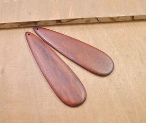 Pendientes de madera con forma de lágrima, acabado liso, artículos de artesanía en madera hechos a mano - Product Image 2