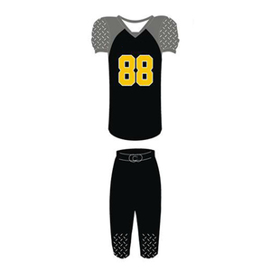 Uniforme de football américain personnalisé, maillot noir, numéro jaune 18, sans manches, col en V, évacuation de l'humidité, équipement pour hommes adultes - Product Image 2