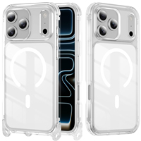 Funda Magnética Transparente para iPhone 16 15 14 13 - Carcasa de PC Transparente a Prueba de Golpes de 360°