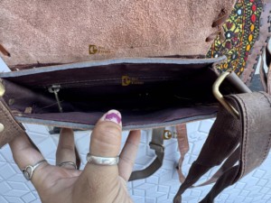 Bolso Bandolera de Cuero Genuino Estilo Banjara, Bolso de Mano Elegante Estilo Gitano, Multicolor, Hecho a Mano para Mujer - Product Image 6