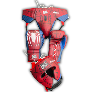 Guantes de Boxeo de Cuero con Cordones Profesionales Personalizados, Protector de Cabeza y Protector Inguinal, Juego Ligero y Transpirable Unisex al por Mayor - Product Image 1