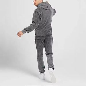 Men's Winter Streetwear Solid Sports High Street Windproof Tracksuit Gym Wear Casual Training Full <b>Zip</b> <b>Hooded</b> Midweight Jogger - Product Image 2
