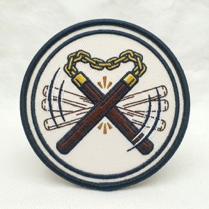 Patch brodé personnalisé Nunchaku, Badge thermocollant Arts Martiaux, Applique brodée à la machine Karaté Ninja, Vente en gros, Commande en gros - Product Image 1