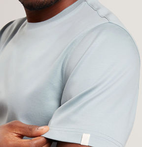 T-shirt personnalisé pour homme, col épais, 100% coton, t-shirts unis, col rond surdimensionné pour homme - Product Image 3