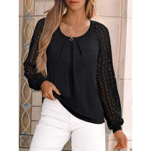 2025 blusas de encaje de manga larga para mujer Otoño/Invierno 2025, Tops de moda, trajes elegantes informales de negocios en talla XL - Product Image 3