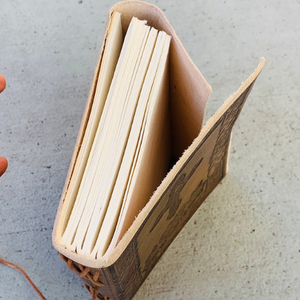 Diario de Cuero con Grabado Yin Yang, Tapa Dura Hecha a Mano, Papel de Algodón Reciclado, Cierre de Cuerda, Cuaderno de Meditación Estilo Antiguo - Product Image 4